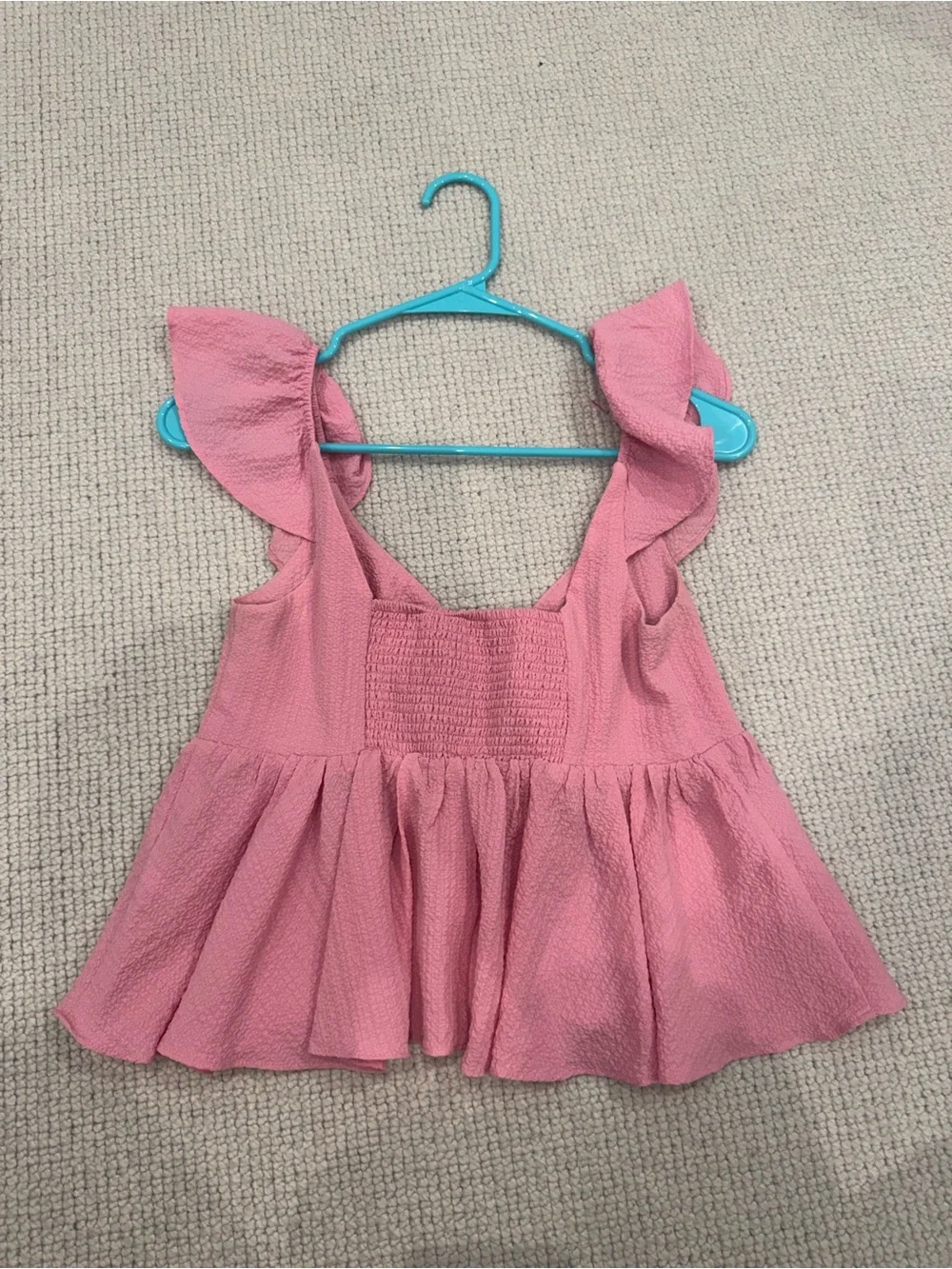 Urban Outfitters Pink Ruffle Tie-Front Peplum Camisole